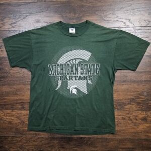 Vintage 90s NCAA Jerzees Michigan State Spartans Graphic T-Shirt Size 2XL